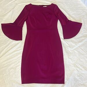 Eliza J 3/4 Bell Sleeve Fit Sheath Dress